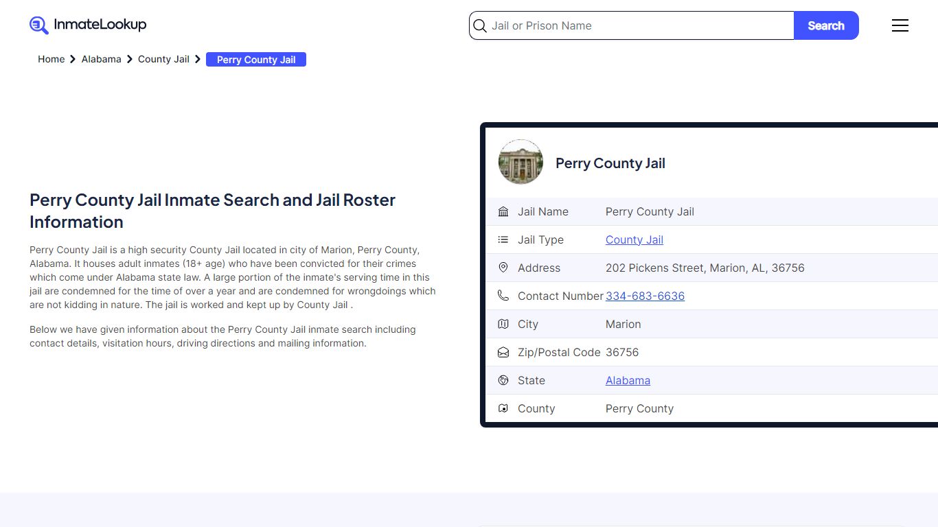 Perry County Jail (AL) Inmate Search Alabama - Inmate Lookup
