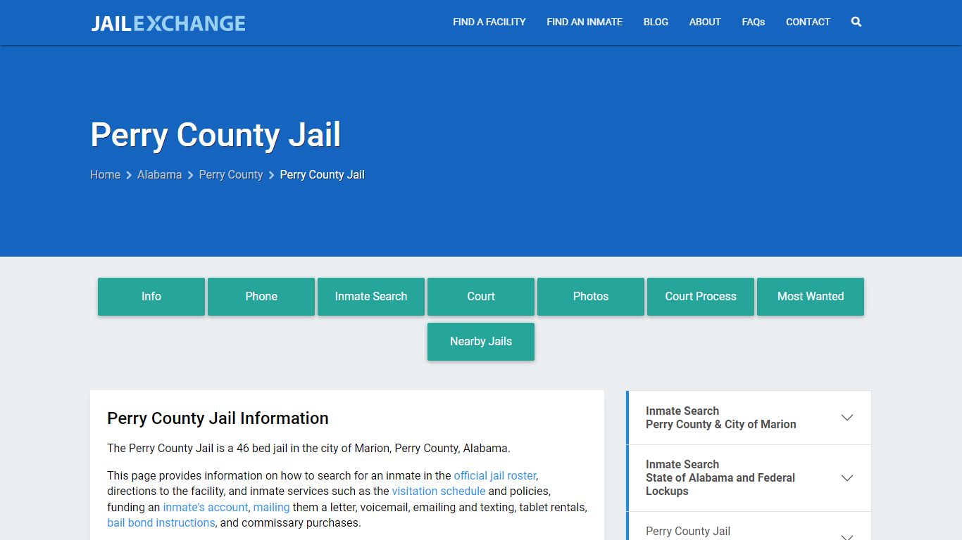 Perry County Jail, AL Inmate Search, Information - Jail Exchange